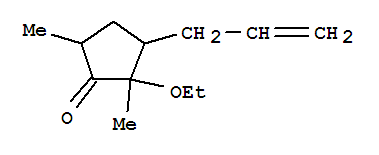 (9CI)-2-乙氧基-2,5-二甲基-3-(2-丙烯基)-环戊酮结构式_832100-03-5结构式