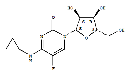 4-(环丙基氨基)-5-氟-1-β-l-呋核亚硝脲嘧啶酮结构式_842119-99-7结构式
