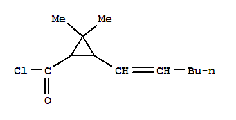 (9ci)-3-(1-己烯yl)-2,2-二甲基-环丙烷羰酰氯结构式_84386-00-5结构式