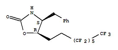 (4S,5r)-(-)-4-苄基-5-(3,3,4,4,5,5,6,6,7,7,8,8,8-十三氟辛基)-2-噁唑烷酮结构式_857637-92-4结构式
