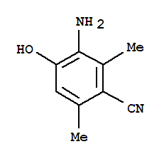 3-氨基-4-羟基-2,6-二甲基苯甲腈结构式_861550-89-2结构式