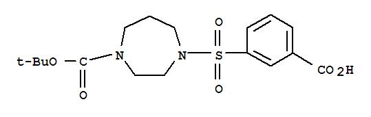 4-(3-羧基-苯磺酰基)-[1,4]二氮杂烷-1-羧酸叔丁酯结构式_864685-22-3结构式