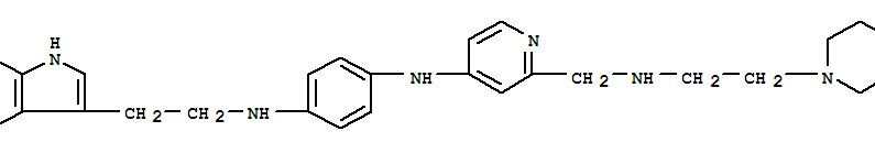 1,4-Benzenediamine,n-2-(1h-indol-3-yl)ethyl-n-2-2-(1-piperazinyl)ethylaminomethyl-4-pyridinyl- Structure,881203-05-0Structure