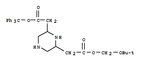 (6-Tert-butoxymethoxycarbonylmethyl-piperazin-2-yl)-acetic acid trityl ester Structure,885275-35-4Structure