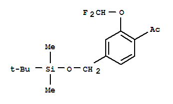 1-[2-(二氟甲氧基)-4-[[[(1,1-二甲基乙基)二甲基硅烷]氧基]甲基]苯基]-乙酮结构式_886858-80-6结构式