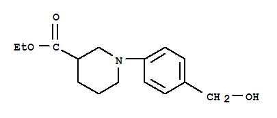 1-(4-羟基甲基-苯基)-哌啶-3-羧酸乙酯结构式_889956-15-4结构式