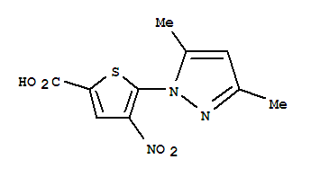 2-Thiophenecarboxylic acid, 5-(3,5-dimethylpyrazol-1-yl)-4-nitro-(7ci) Structure,90946-90-0Structure