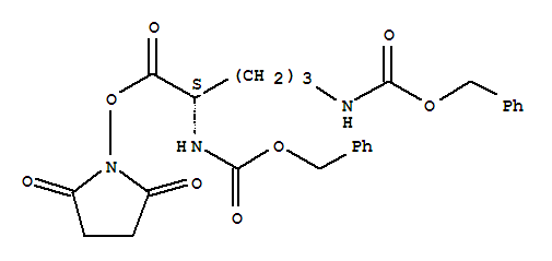 2,5-二氧代-1-吡咯烷基N<sup>2</sup>,N<sup>5</sup>-二[(苄氧基)羰基]-L-鸟氨酰i噻吩基n酸酯结构式_90970-61-9结构式