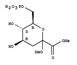 Methyl 4,5-dihydroxy-2-methoxy-6-(phosphonooxymethyl)tetrahydropyran-2-carboxylate Structure,91382-80-8Structure