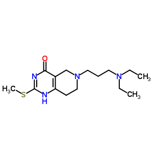 6-[3-(二乙基氨基)丙基]-5,6,7,8-四氢-2-(甲基硫代)-吡啶并[4,3-d]嘧啶-4(3H)-酮结构式_1036-62-0结构式