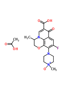 9-氟-3-甲基-10-(4-甲基-4-氧代-1-哌嗪基)-7-氧代-2,3-二氢-7H-[1,4]恶嗪并[2,3,4-Ij]喹啉-6-羧酸乙酸盐(1:1)结构式_104721-52-0结构式