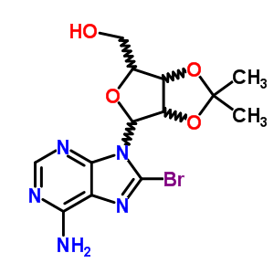 8-溴-2,3-O-(1-甲基亚乙基)-腺苷酸结构式_13089-45-7结构式