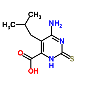 6-氨基-1,2-二氢-5-(2-甲基丙基)-2-硫氧代-4-嘧啶羧酸结构式_13164-82-4结构式