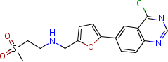 N-((5-(4-氯喹唑啉-6-基)呋喃-2-基)甲基)-2-(甲基磺酰基)乙胺结构式_1334953-75-1结构式