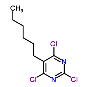 2,4,6-三氯-5-己基-嘧啶结构式_14077-70-4结构式