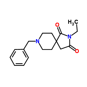 2-乙基-8-(苯基甲基)-2,8-二氮杂螺[4.5]-1,3-癸二酮结构式_1463-47-4结构式