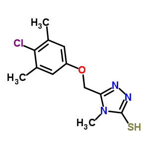 5-[(4-Chloro-3,5-dimethylphenoxy)methyl]-4-methyl-4H-1,2,4-triazole-3-thiol Structure,156867-73-1Structure