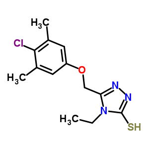 5-[(4-Chloro-3,5-dimethylphenoxy)methyl]-4-ethyl-4H-1,2,4-triazole-3-thiol Structure,156867-74-2Structure