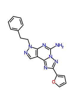 2-(2-呋喃基)-7-(2-苯基乙基)-7H-吡唑并[4,3-e][1,2,4]噻唑并[1,5-c]嘧啶-5-胺结构式_160098-96-4结构式