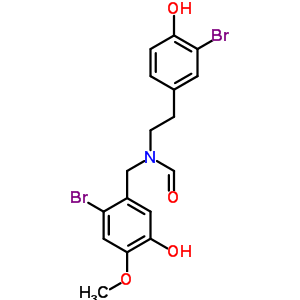N-(3-溴-4-羟基苯乙基)-N-(2-溴-5-羟基-4-甲氧基苄基)甲酰胺结构式_162334-97-6结构式