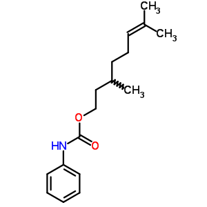 3,7-二甲基-6-辛烯-1-醇 1-(N-苯基氨基甲酸酯)结构式_16930-36-2结构式