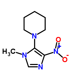 1-(1-甲基-4-硝基-1H-咪唑-5-基)-哌啶结构式_17024-55-4结构式