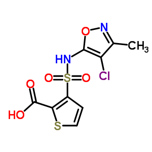 3-(N-(4-氯-3-甲基异噁唑-5-基)磺酰基)噻吩-2-羧酸结构式_184040-74-2结构式
