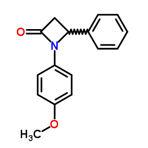 1-(4-甲氧基苯基)-4-苯基-2-氮杂啶酮结构式_19340-68-2结构式
