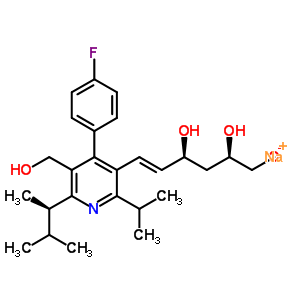 Sodium (6e)-7-[4-(4-fluorophenyl)-5-(hydroxymethyl)-6-(1-hydroxy-2-propanyl)-2-isopropyl-3-pyridinyl]-3,5-dihydroxy-6-heptenoate Structure,201793-00-2Structure