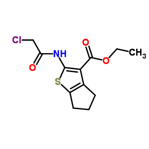2-(2-氯乙酰基氨基)-5,6-二氢-4H-环戊并[b]噻吩-3-羧酸乙酯结构式_203385-15-3结构式