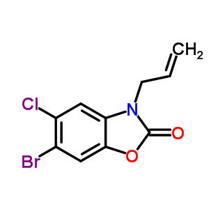3-烯丙基-6-溴-5-氯苯并噁唑-2(3h)-酮结构式_20844-82-0结构式