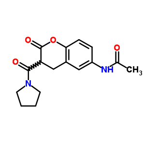 6-乙酰氨基-3(1-吡咯烷羰基-二氢香豆素结构式_20862-53-7结构式