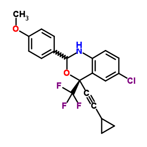 (4S)-6-氯-4-(环丙基乙炔基)-1,4-二氢-2-(4-甲氧基苯基)-4-(三氟甲基)-2H-3,1-苯并恶嗪结构式_209414-26-6结构式