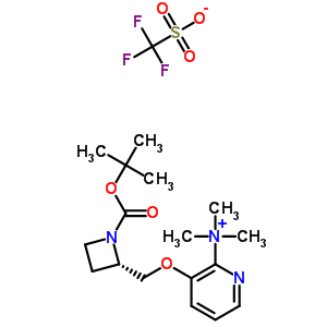 N,N,N-三甲基-3-{[(2S)-1-{[(2-甲基-2-丙基)氧基]羰基}-2-氮杂环丁基]甲氧基}-2-吡啶铵三氟甲烷磺酸盐结构式_233766-75-1结构式