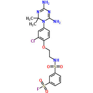 3-[[[2-[2-氯-4-(4,6-二氨基-2,2-二甲基-1,3,5-噻嗪-1(2H)-基)苯氧基]乙基]氨基]磺酰基]-苯磺酰基氟结构式_24892-25-9结构式