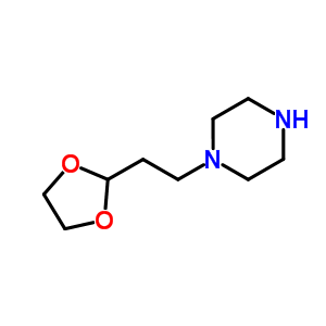 2-[2-(哌嗪-1-基)-乙基]-1,3-二氧杂烷结构式_25553-77-9结构式