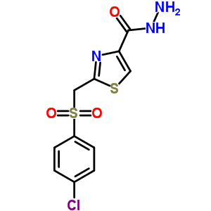 2-[[(4-氯苯基)磺酰基]甲基]-1,3-噻唑-4-碳酰肼结构式_263015-77-6结构式