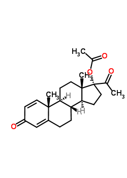 17-乙酰氧基-孕甾-1,4-二烯-3,20-二酮结构式_2668-74-8结构式
