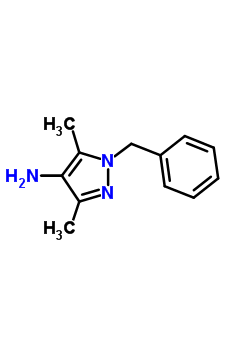 1-苄基-3,5-二甲基-1H-吡唑-4-胺结构式_28466-69-5结构式