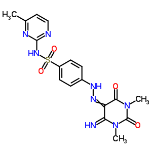 4-[2-(6-氨基-1,2,3,4-四氢-1,3-二甲基-2,4-二氧代-5-嘧啶)二氮杂烯]-n-(4-甲基-2-嘧啶)-苯磺酰胺结构式_29822-11-5结构式