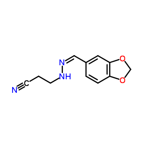 3-[2-(1,3-苯并二氧杂环戊烯-5-基亚甲基)肼基]-丙腈结构式_30152-44-4结构式