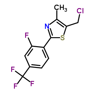 5-(氯甲基)-2-(2-氟-4-(三氟甲基)苯基)-4-甲基噻唑结构式_317319-37-2结构式