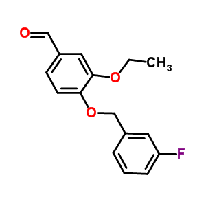 3-乙氧基-4-[(3-氟苄基)氧基]苯甲醛结构式_346459-54-9结构式