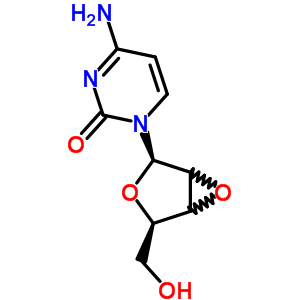4-氨基-1-[(1S,2R,4R,5S)-4-(羟基甲基)-3,6-二氧杂双环[3.1.0]己烷-2-基]嘧啶-2-酮结构式_34989-27-0结构式
