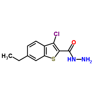 3-氯-6-乙基-1-苯并噻吩-2-碳酰肼结构式_351000-82-3结构式