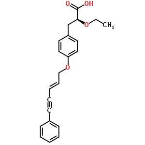 (S)-e-2-乙氧基-3-4-(5-苯基-2-戊烯-4-炔氧基)苯丙酸结构式_351864-00-1结构式