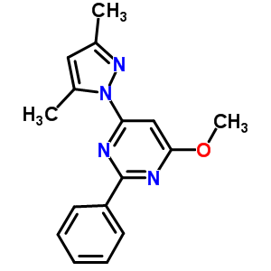 4-(3,5-二甲基-1H-吡唑-1-基)-6-甲氧基-2-苯基嘧啶结构式_357960-86-2结构式