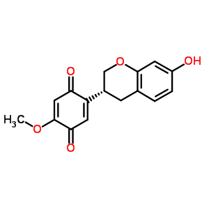 2,5-Cyclohexadiene-1,4-dione,2-[(3r)-3,4-dihydro-7-hydroxy-2h-1-benzopyran-3-yl]-5-methoxy- Structure,35878-39-8Structure