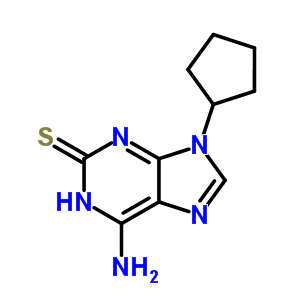 6-氨基-9-环戊基-1H-嘌呤-2-硫酮结构式_35966-96-2结构式