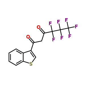 1-苯并噻吩-3-基-4,4,5,5,6,6,6-七氟-己烷-1,3-二酮结构式_362-57-2结构式